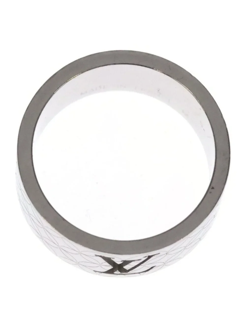 Louis Vuitton Bague Champs-Elysees Monogram Cut Off Ring Silver